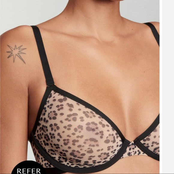 CUUP plunge bra leopard animal print size 38C - Picture 3 of 5